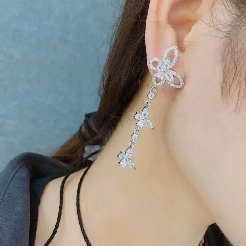 Серьги в форме бабочки Chaoxian длинные серьги асимметричные и изысканные высокого