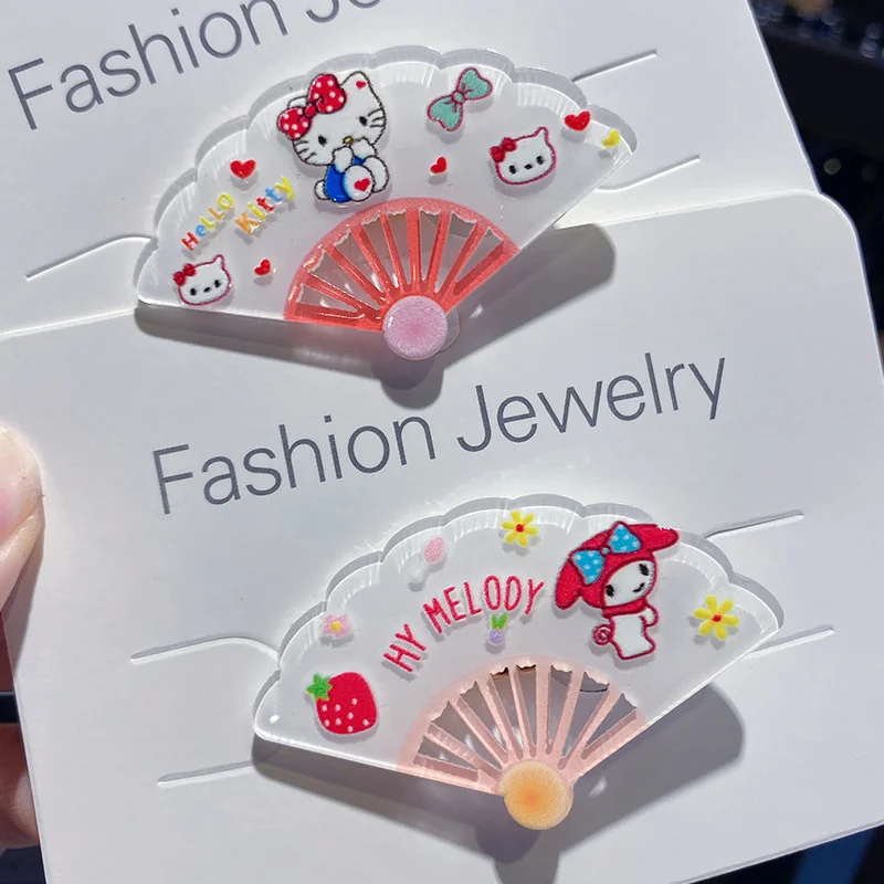 

Kawaii Kuromi Melody фигурка модель двухмерные детские игрушки мультяшный Коричный помпон пуриновый милый зажим для волос аксессуары для девочек