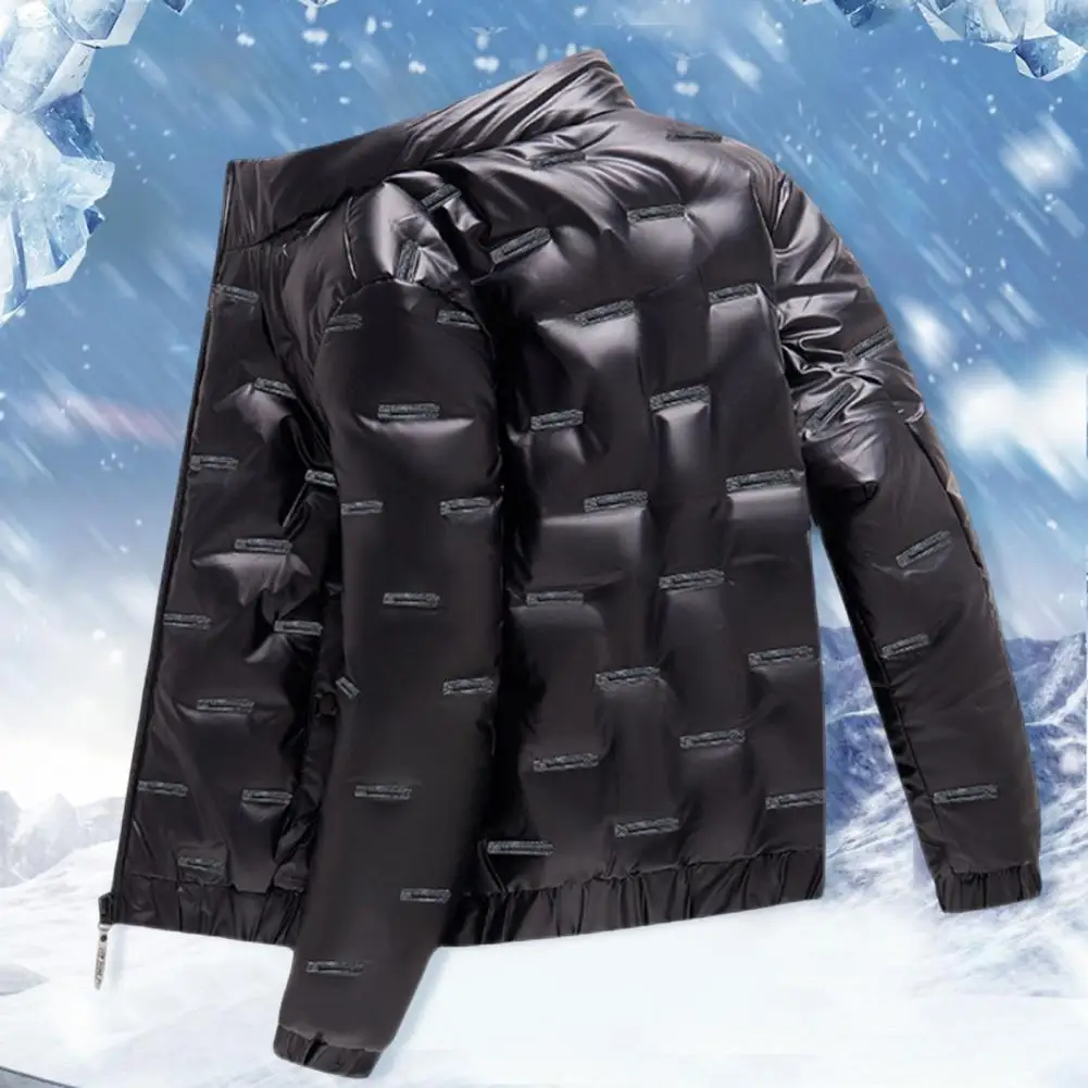 Men Outerwear Zipper Male Cotton Padded Coldproof Pockets Coat   Men Overcoat  Streetwear
