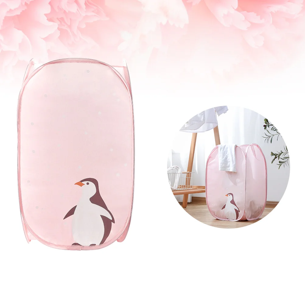 

Laundry Basket Folding Laundry Hamper Dirty Clothes Storage Organizer with Clear Cartoon Animal