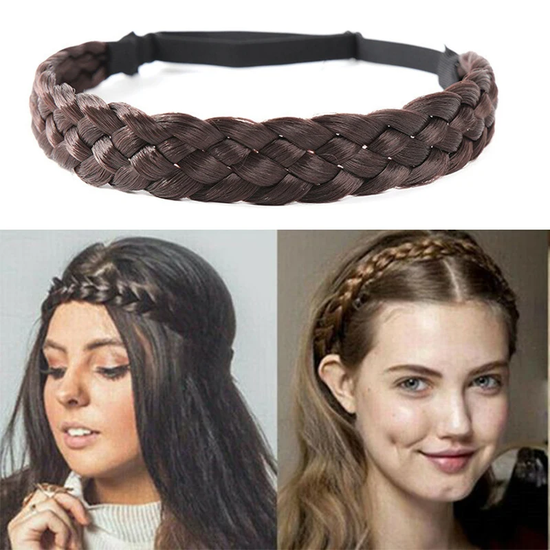 

Twist Wig Headbands For Women Wide Fishbone Braids Hairbands Handmade Head Hoop Hair Styling Headwear Accessories Gift