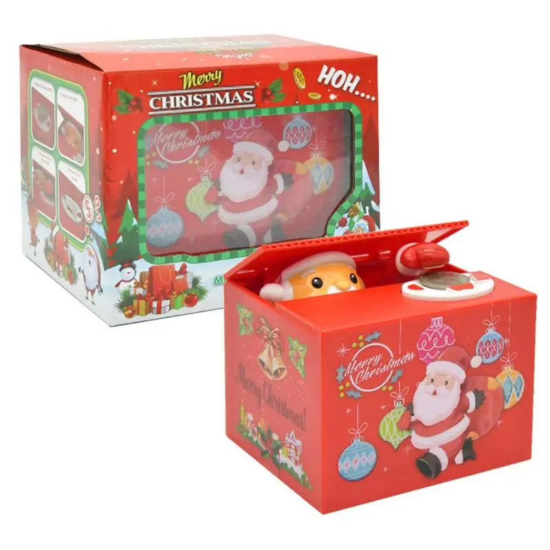 

Santa Claus Stealing Coin Box With Music Plastic Electric Santa Claus Stealing Coin Box Money Saving Bank Coin Bank