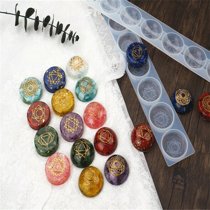 

Силиконовые 7 чакр, драгоценный камень, искусственная смола, эпоксидная смола, литье, литье, инструмент для рукоделия