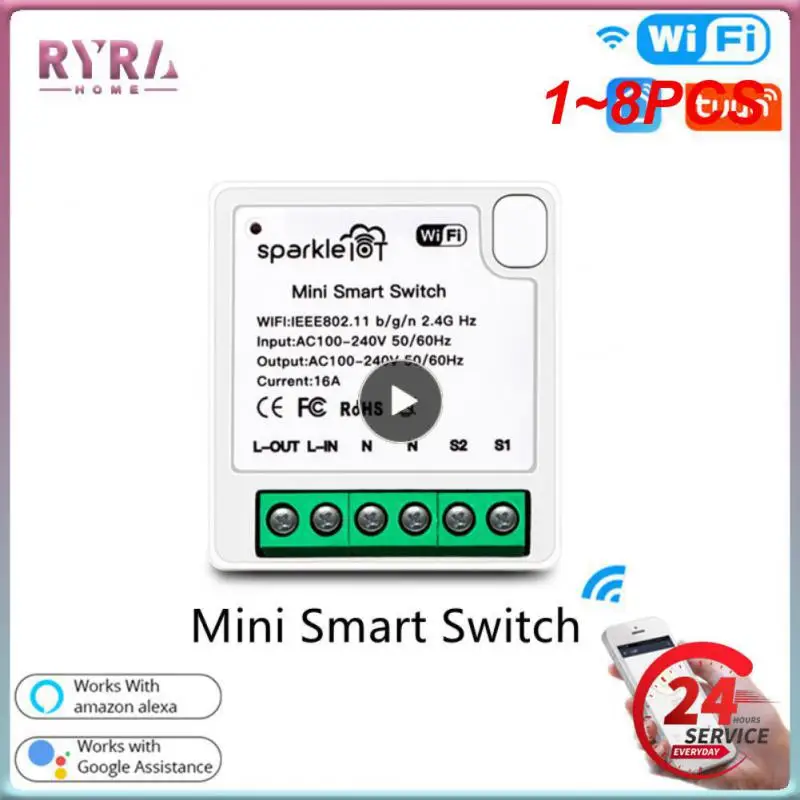 

Умный мини-выключатель Zigbee с Wi-Fi, 16 А, 1-8 шт.