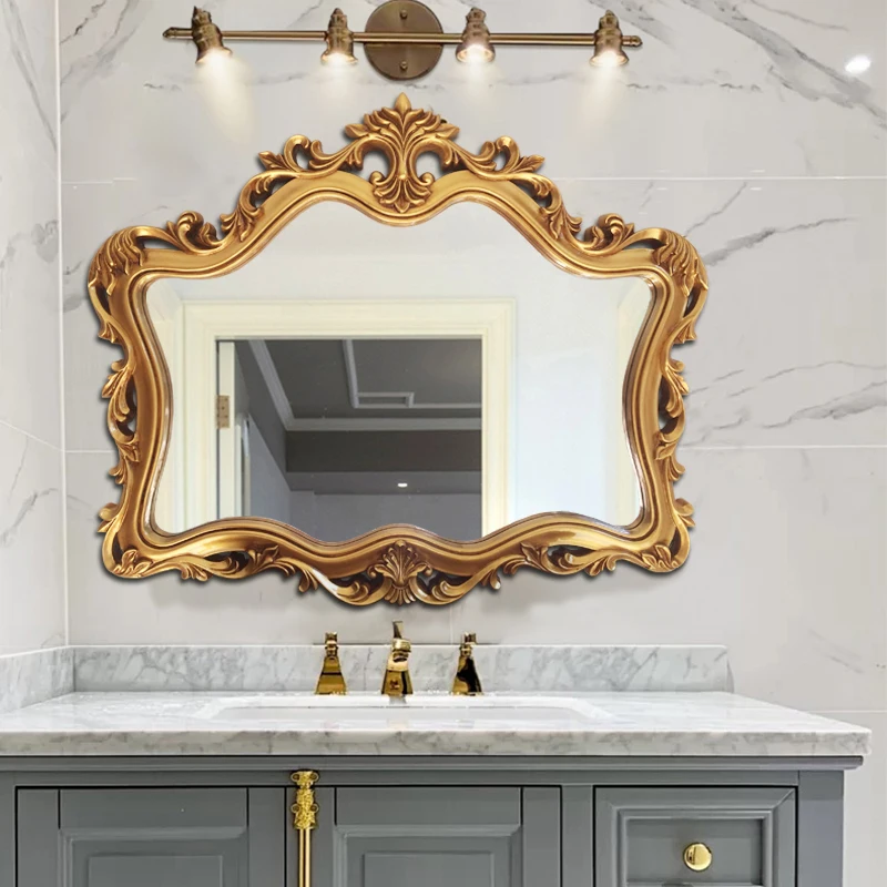 

Large Decorative Mirror Nordic Bathroom Hanging Long Gold Vintage Decorative Mirror Cosmetic Spiegel House Decoration
