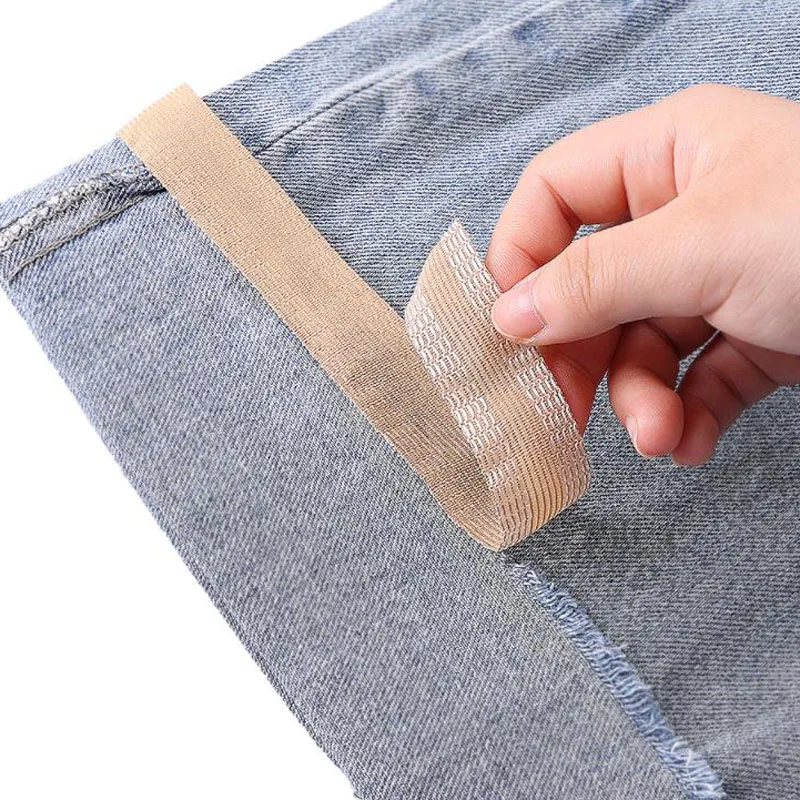 Самоклеящиеся штаны приклеиваются с помощью утюга на краях укороченные