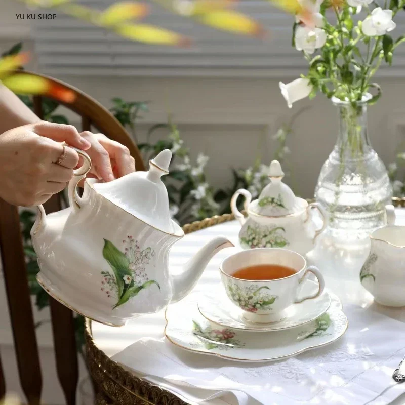 Кофейная чашка из костяного фарфора набор блюдце фарфоровый чайник для чая чаша