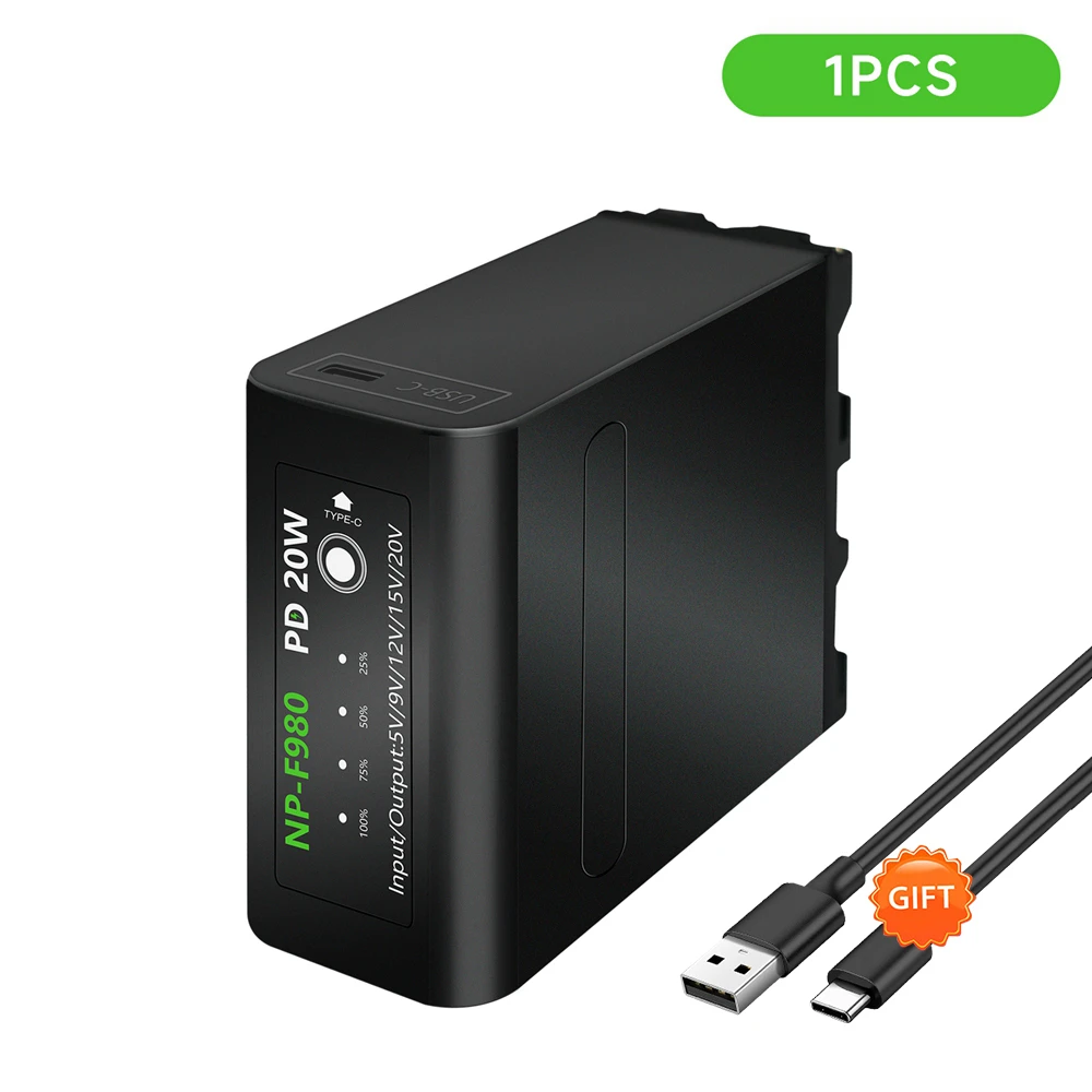 NP-F960 NP-F970 NP-980 Аккумуляторная батарея 10800 мАч, телефон со светодиодным индикатором заряда USB, аккумулятор для SONY