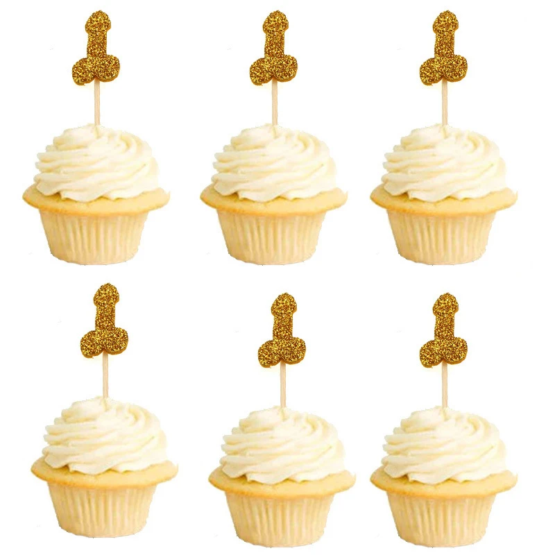 

12 шт. блестящие украшения для торта и капкейков