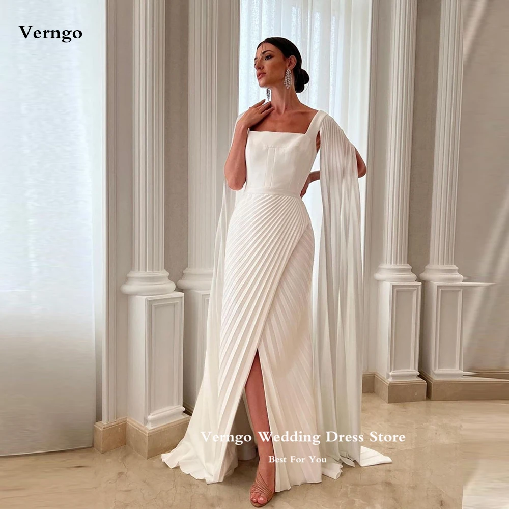 

Вечерние платья для невесты Verngo, официальное синее платье с длинным рукавом и накидкой в арабском стиле, для выпускного вечера