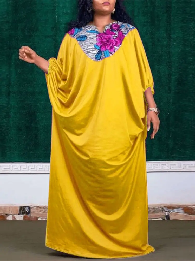 

Богемное платье 2023 VONDA, летний длинный сарафан для женщин с рукавом 3/4, с принтом, повседневное атласное длинное платье, женское платье