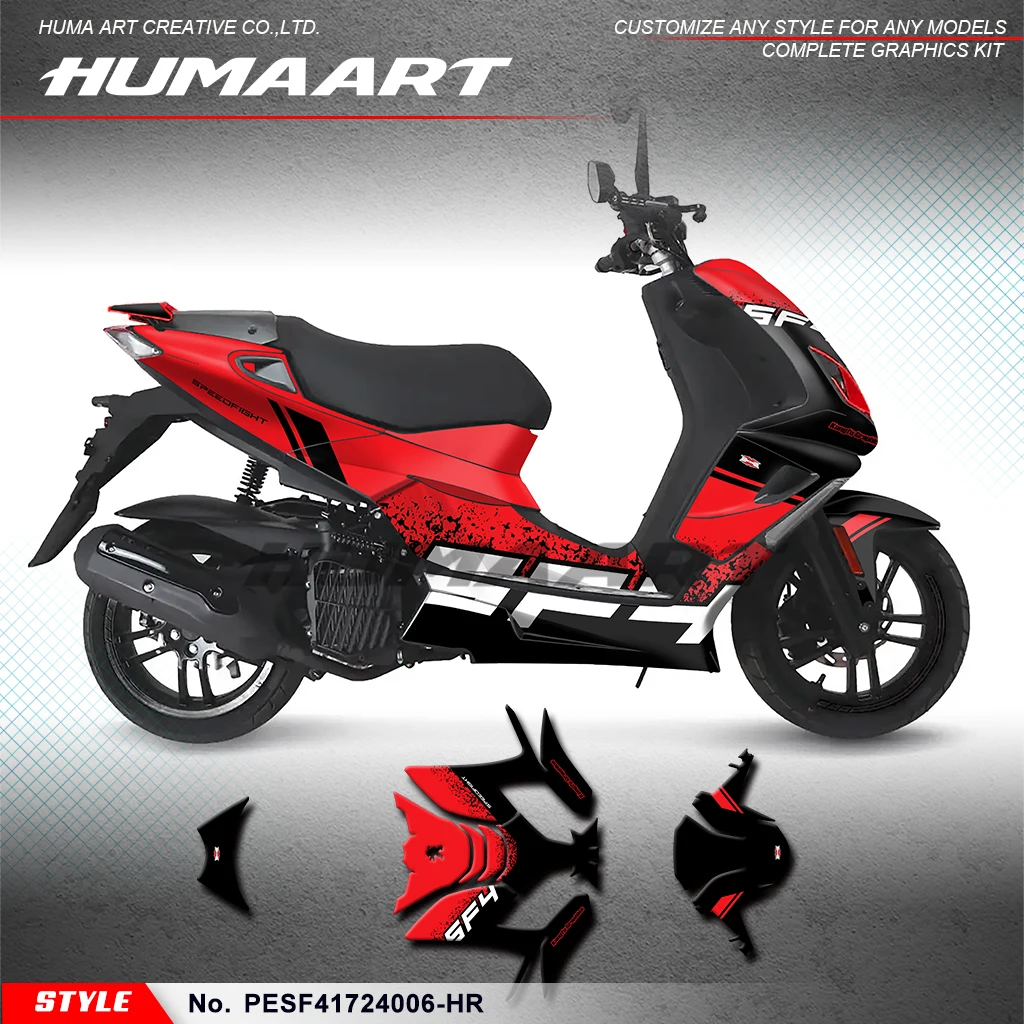 Фото Наклейка HUMAART Graphics Wrap для Peugeot Speedfight 4/SF4-150 2017 2018 2019 2020 2021 2022 2023 2024, PESF 41724006 -HR №1
