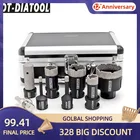 DT-DIATOOL 1 набор в штучной упаковке вакуумных паяных алмазного сверла биты пустотелого сверла комплекты фарфоровой плитки M14 соединение кольцевая пила и 1 шт. палец Биты