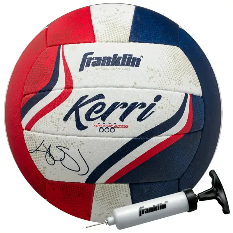 

Kerri Walsh Official Beach Volleyball - USA Colors Beach Volleyball - Official Size + Weight - Authentic Match Volleyball - Pump