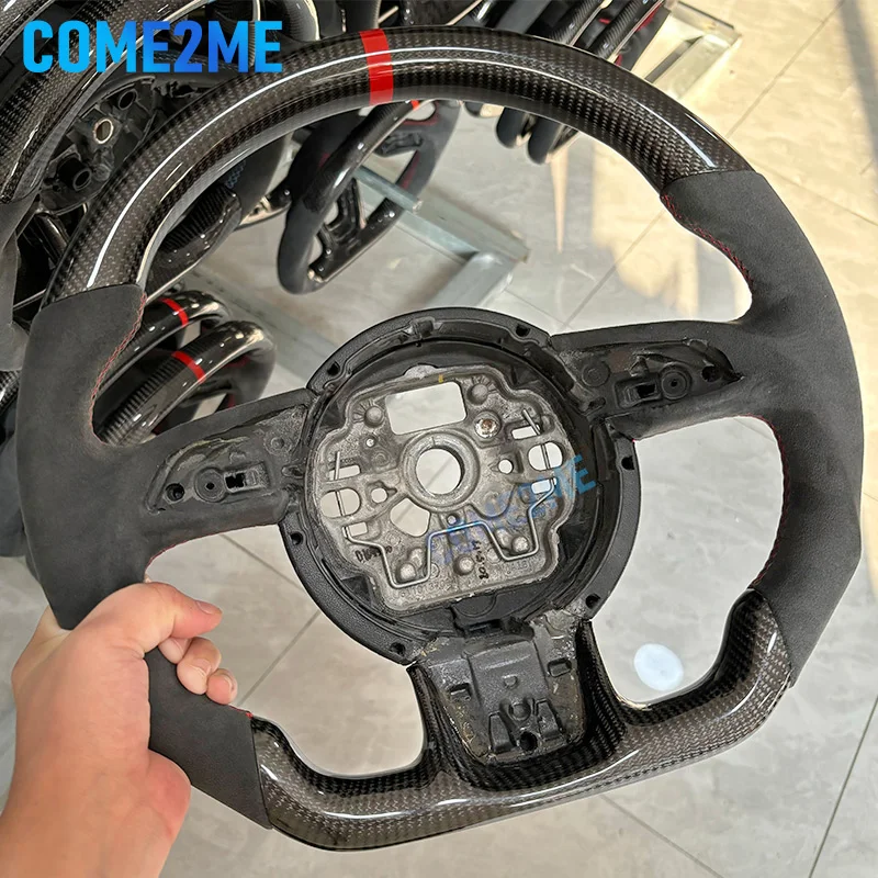 Рулевое колесо в сборе для Audi A6 C7 белая прошивка алькантара красная этикетка