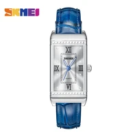 skmei elegant genuine leather strap ladies quartz wristwatch simple women watches 3bar waterproof female clock montre femme