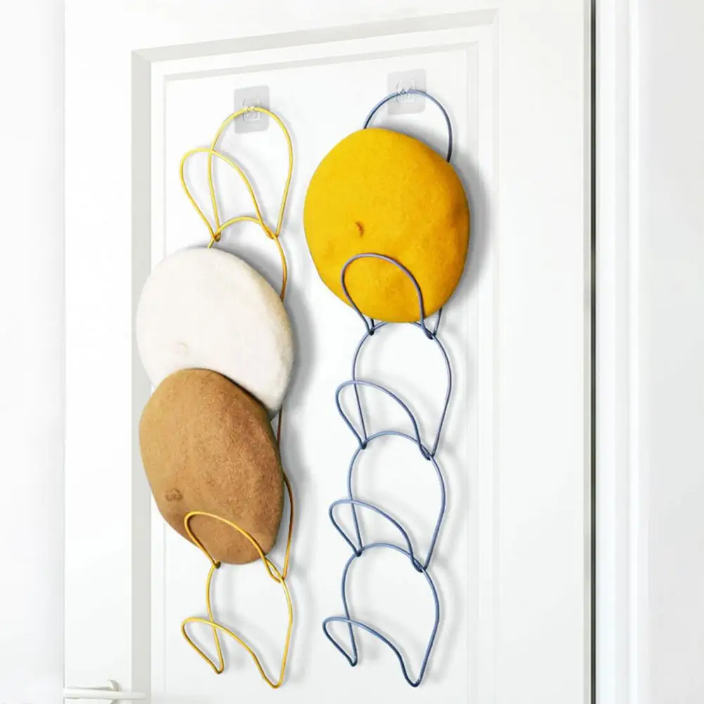 1 Set Excellent Hat Sorting Storage Rack Anti-slip Hat Storage Rack Save Space Keep Neat Wall Behind Door Hat Hanger