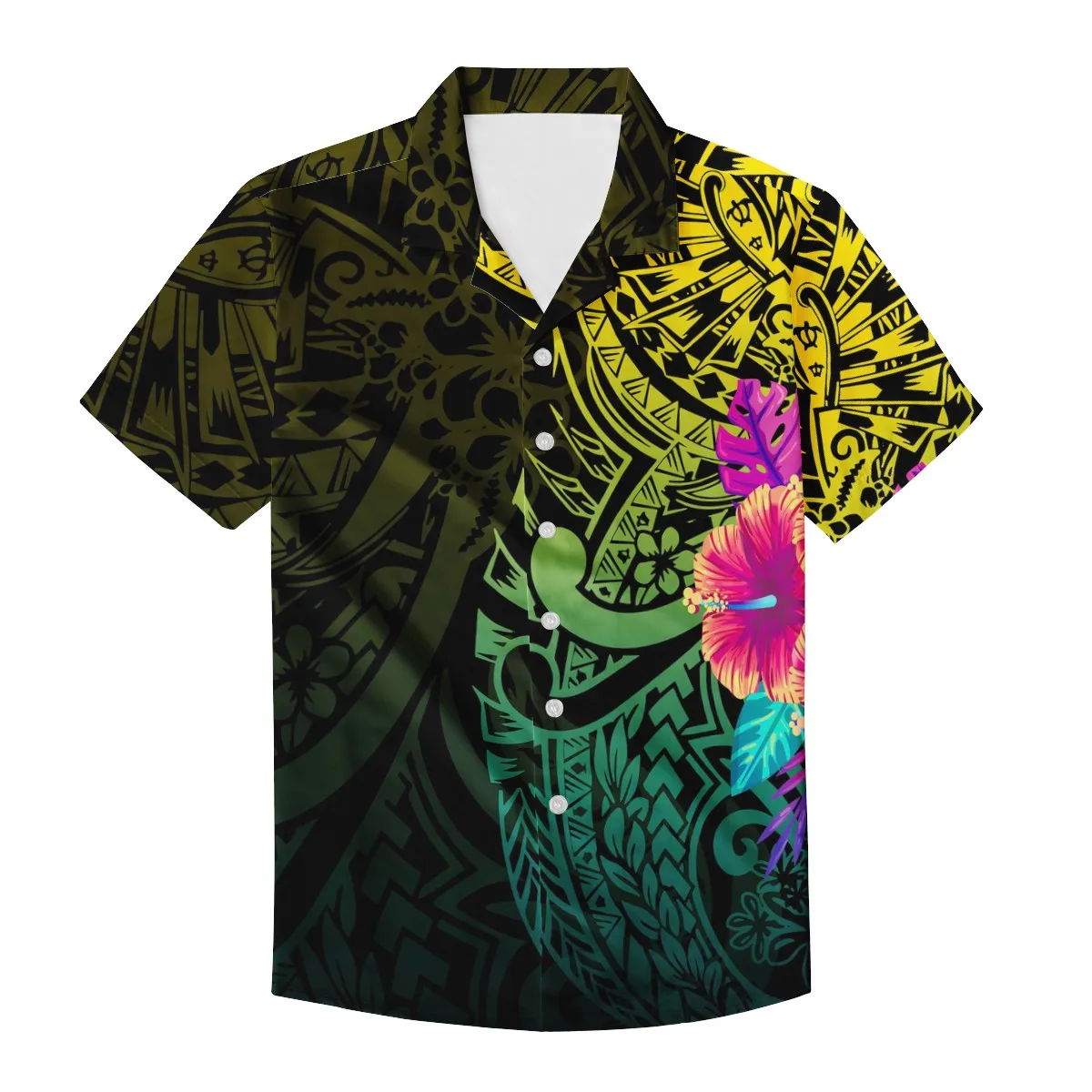 

2023 Men's Shirt Summer Fashion Harajuku Plus Size Polynesian Hawaiian Men Loose Casual Short Sleeve Button Beach Shirts For Men