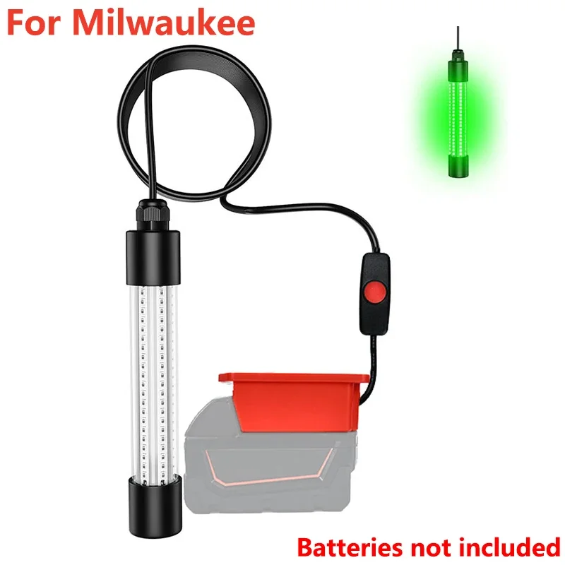 Подводный светодиодный светильник зеленый IP68 для Makita/Dewalt/Milwaukee 18В