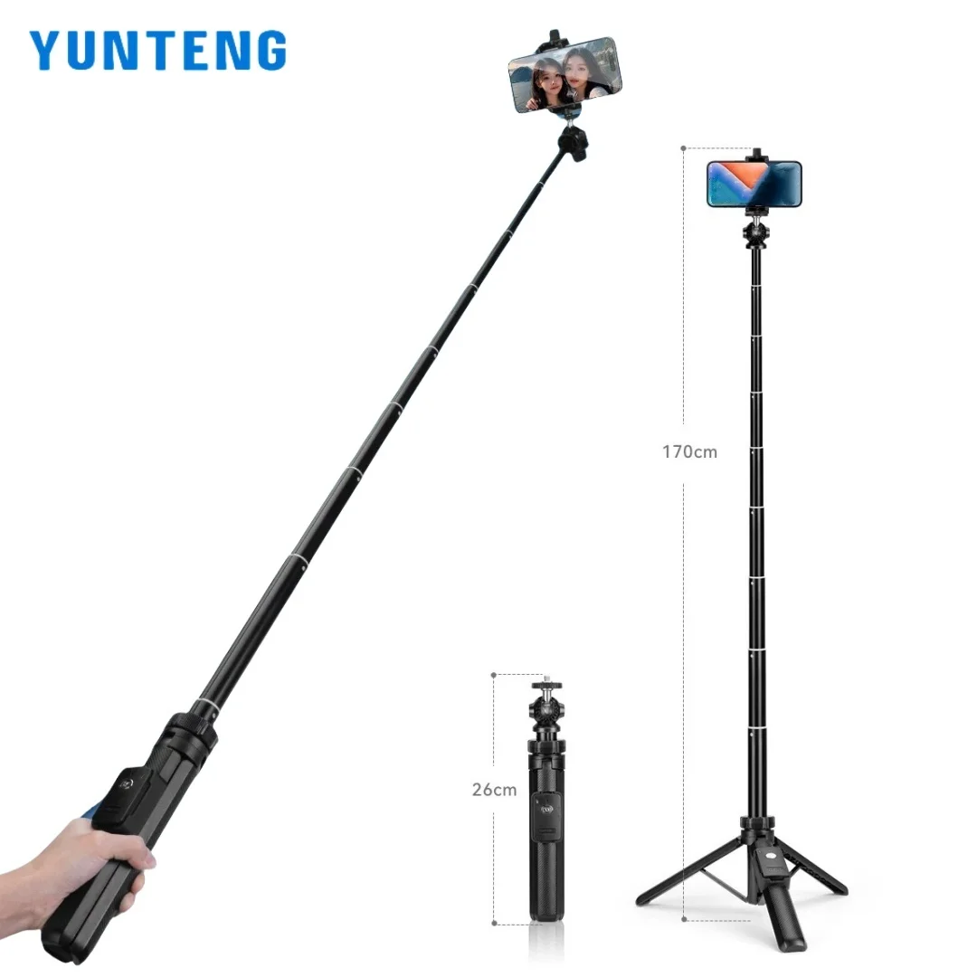 Фото YUNTENG штатив для селфи-палки с подвесом для телефона, стабилизатор камеры, подставка для прямой трансляции, 1,7 м VCT-361 №1