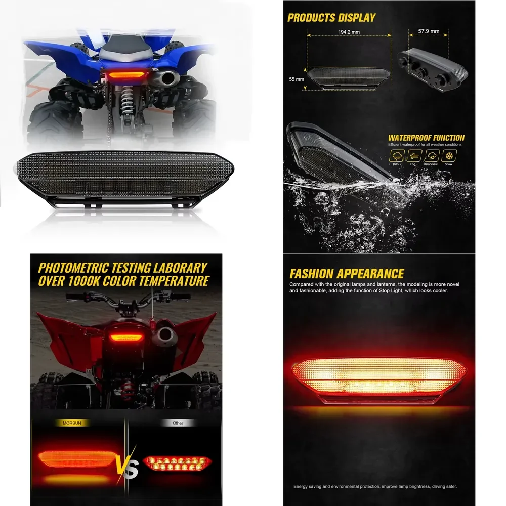 Фото Светодиодные задние фонари i MS-0609YFZ450 для YFZ450 2006-2009, Raptor 700, светодиодный задний фонарь для квадроцикла, освещение для ATV №1