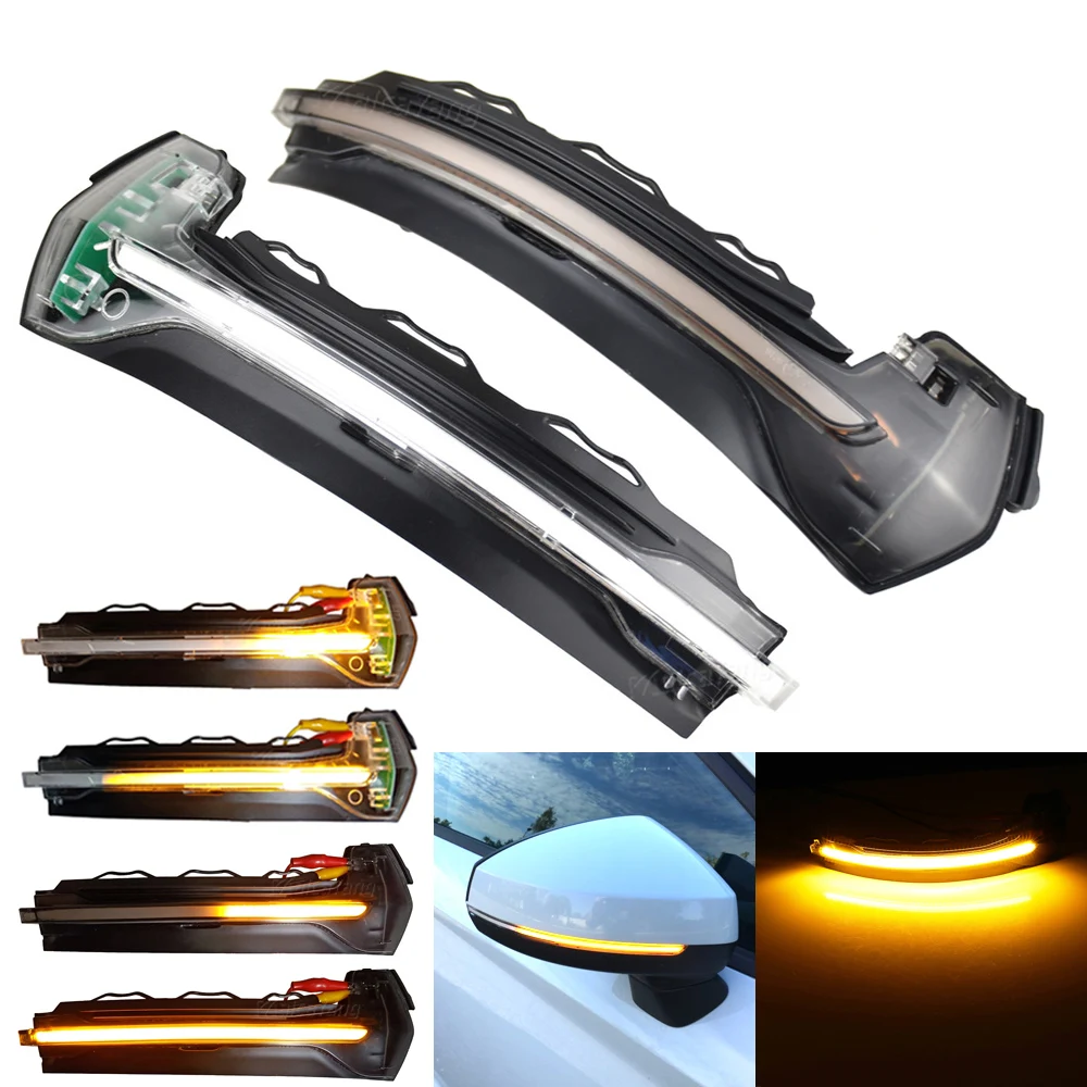 

2x For Audi A3 S3 8V RS3 2014 2015 2016 2017 2019 2020 Dynamic Turn Signal Light Flashing Water Side Mirror Indicator Blinker