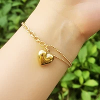 leeker trend heart pendant stainless steel bracelet for women gold silver color bracelets fashion 2022 beach accessories 042 lk2