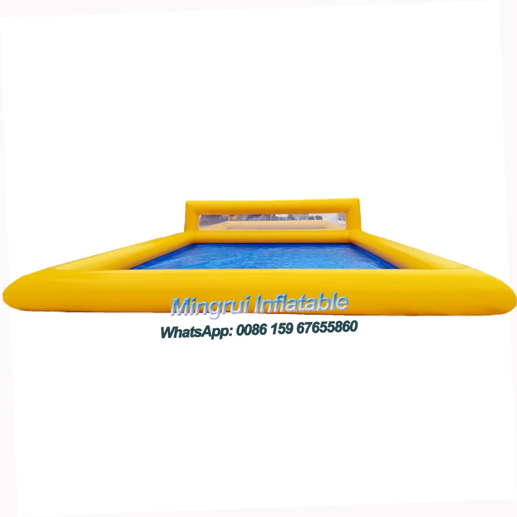 Giant Inflatable Yellow Beach Water Pool Volleyball Court Field Stuff Pallavolo Pisc Party Family Play Games 53x27ft