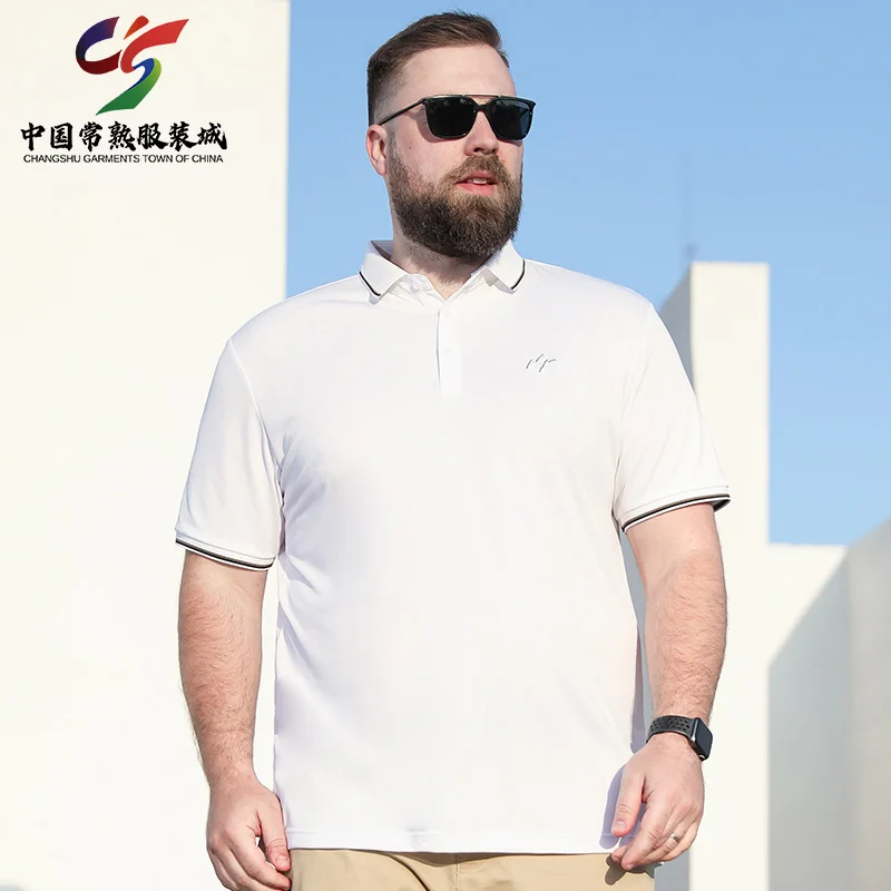 

Changshu Baishenghu 2023 Large Size Men's Cotton Husband Business Collar Short Sleeve Polo Shirt