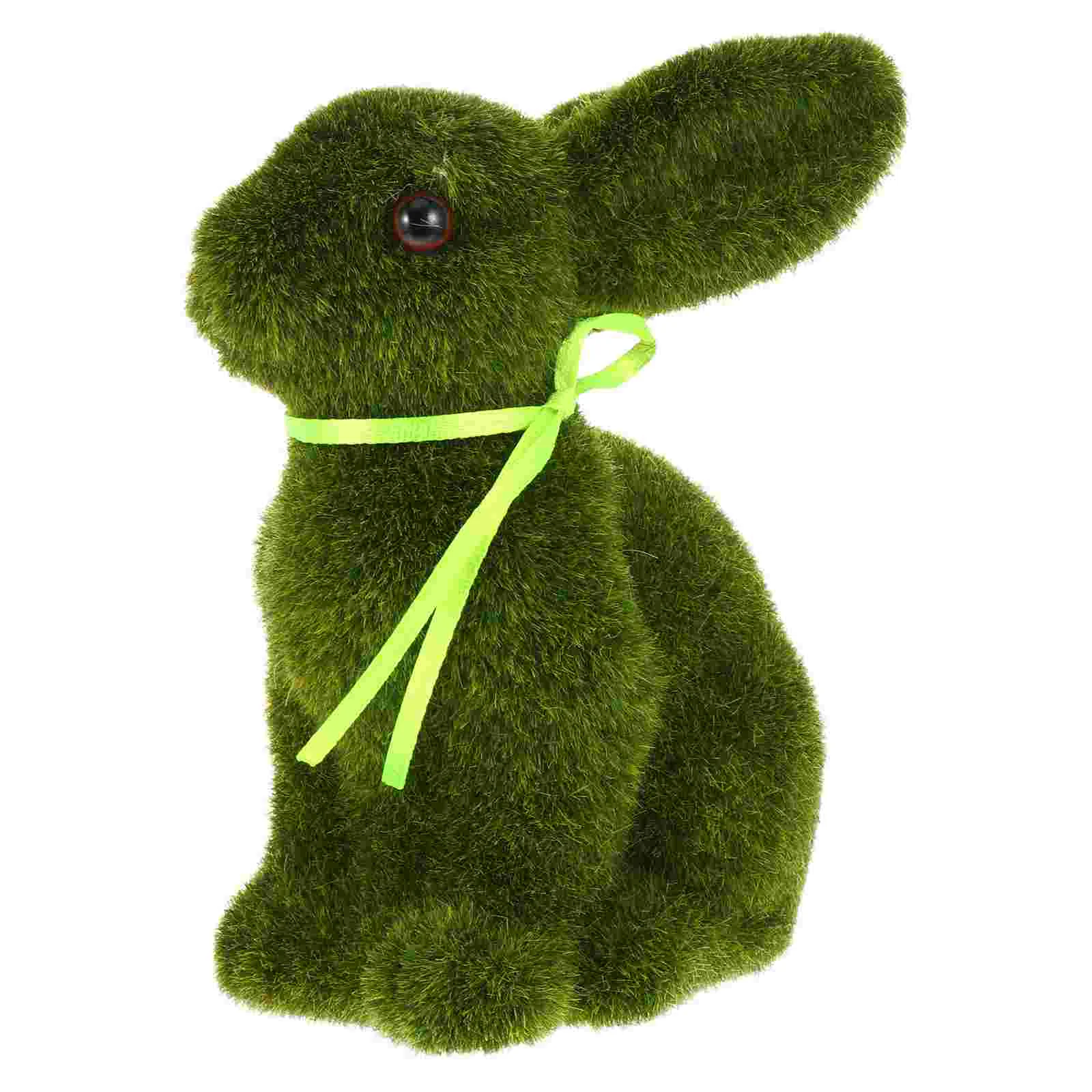 

Bunnyeaster Rabbit Flocked Artificial Decorturf Figurine Figurines Animal Statue Greendecorations Rabbits Party Ornament Furry