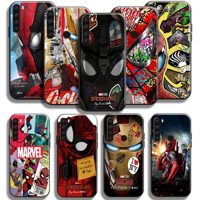 

Spiderman Iron Man Venom Phone Case For Xiaomi Redmi Note 8 8T 8 Pro For Redmi 8 8A Back Soft Liquid Silicon Carcasa Coque