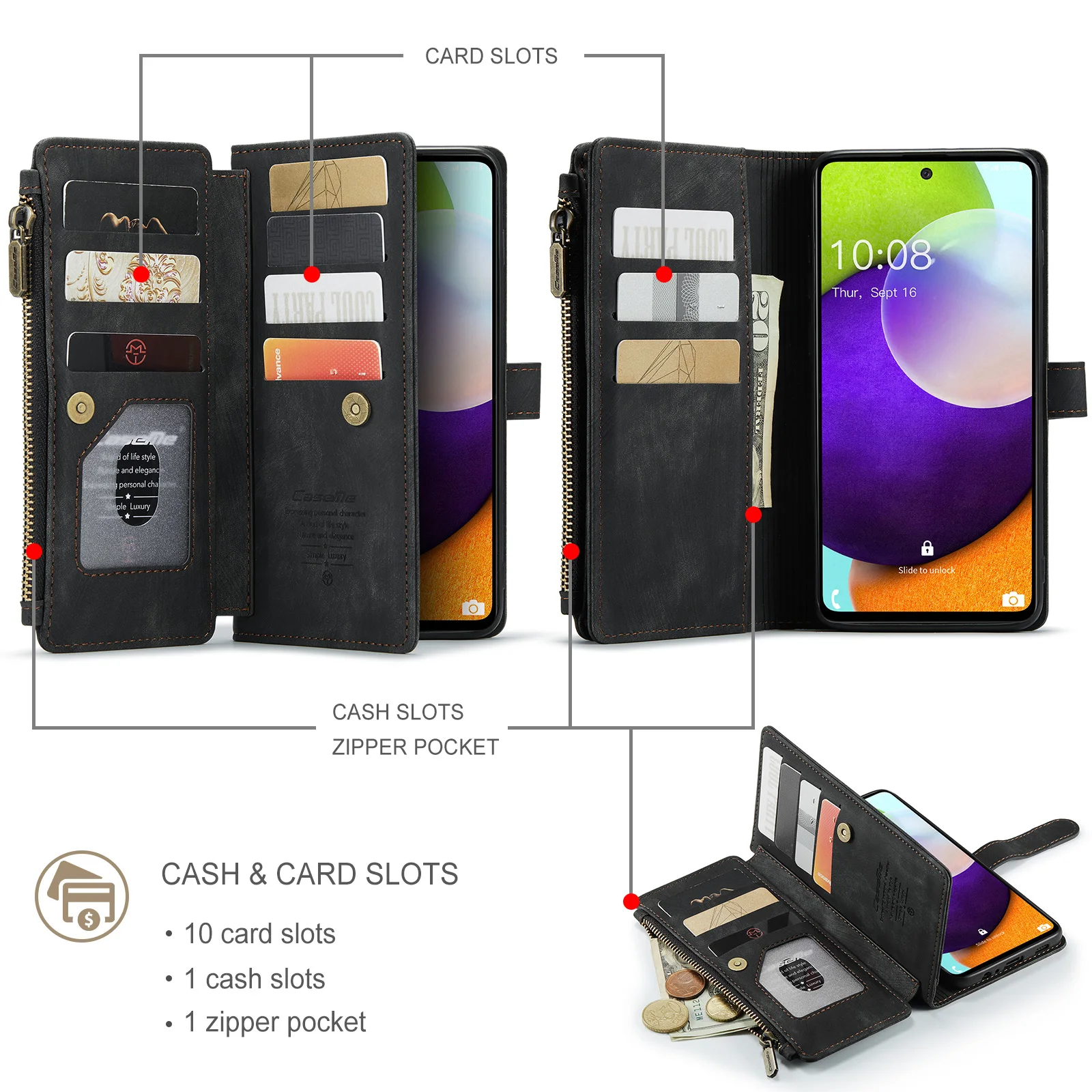 Cena Odwróć Skórzane Luksusowe Etui Do Samsung Galaxy A52 Fundas Couqe Portfel Etui Hoesje Pokrywy Telefonów Pyłoszczelna Magnetyczny Posiadacz Karty Capa
