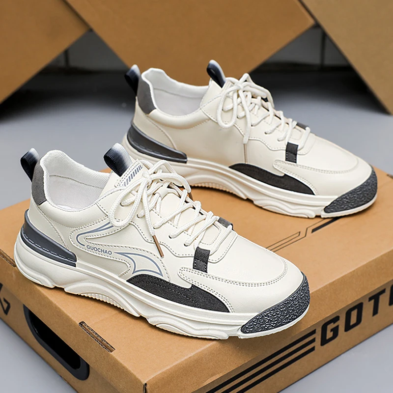 

Fashion Platform Sneakers for Man 2022 Casual Lace Up Sports Shoes New Male Flat Vulcanize Shoes Size 39-44 Zapatillas Hombre
