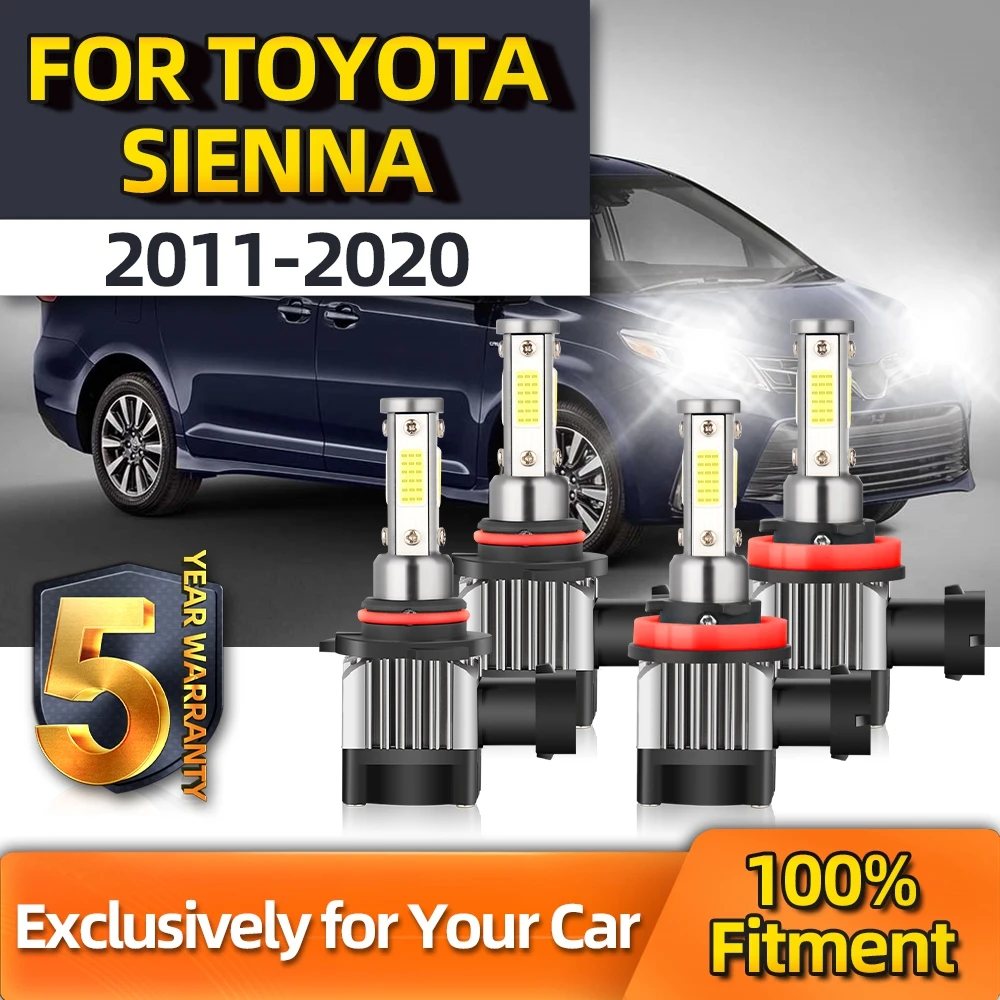 

Crossfox 2 Pairs CSP 9005 H11 Car Lamp 12V 24V 6000K Bulbs High/Low Beam 20000LM Kit For Toyota Sienna 2011 2012 2013 2014-2020