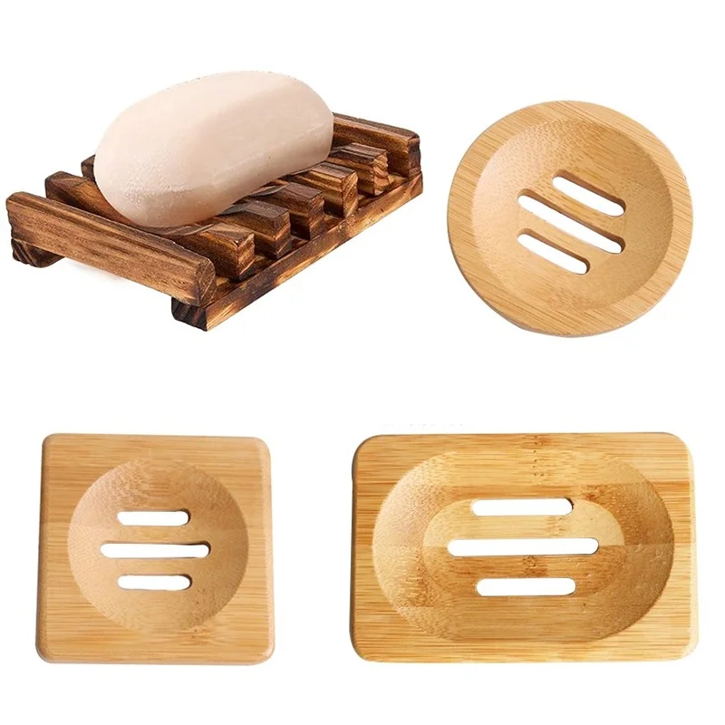 

Soap Box Natural Bamboo Dishes Bath Soap Holder Bamboo Case Tray Wooden Prevent Mildew Drain Box Bathroom Washroom Tools
