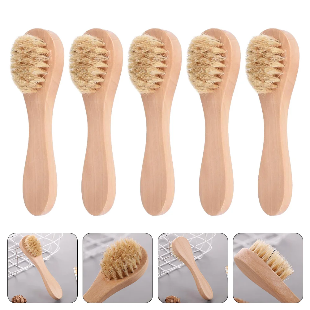 

Brush Facial Face Skin Care Exfoliating Scrubber Wooden Cleaning Scrub Soft Clean Pore Deep Cleaner Wash Cleansing Exfoliator