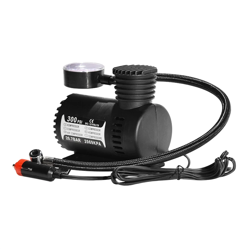 

DC 12V 300Psi Car Tire Inflator Auto Portable Air Compressor Pump Tyre Portable Inflator Electric Pressure Pump Rubber Dinghy
