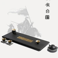 fanshangqishe black gold stone tea tray natural stone new chinese household rectangular drainage stone small tea table slate