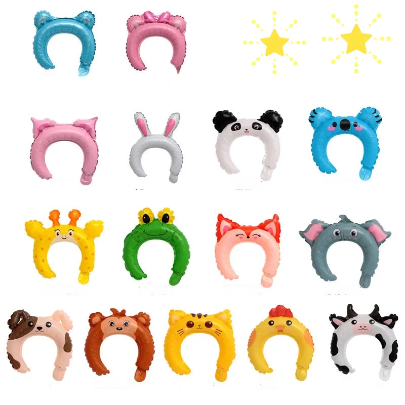 

2pcs Cute Cartoon Animal Headband Foil Balloon Children's Day Wedding Birthday Party Supplies Baby Shower Decoration Kids Toys