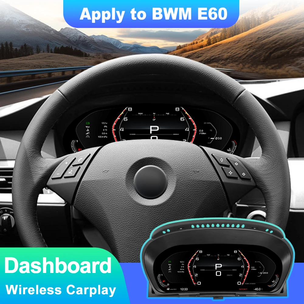 EBILAEN 12 3-дюймовый автомобильный ЖК-спидометр на приборной панели для BMW 5 серии E60 E61