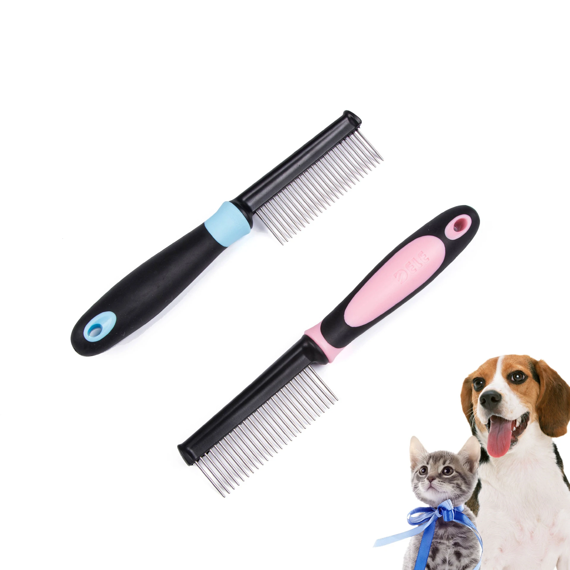 

Pet cat and dog comb stainless steel single row comb dog hair brush open knot comb anti-knot cat comb cat and dog grooming produ