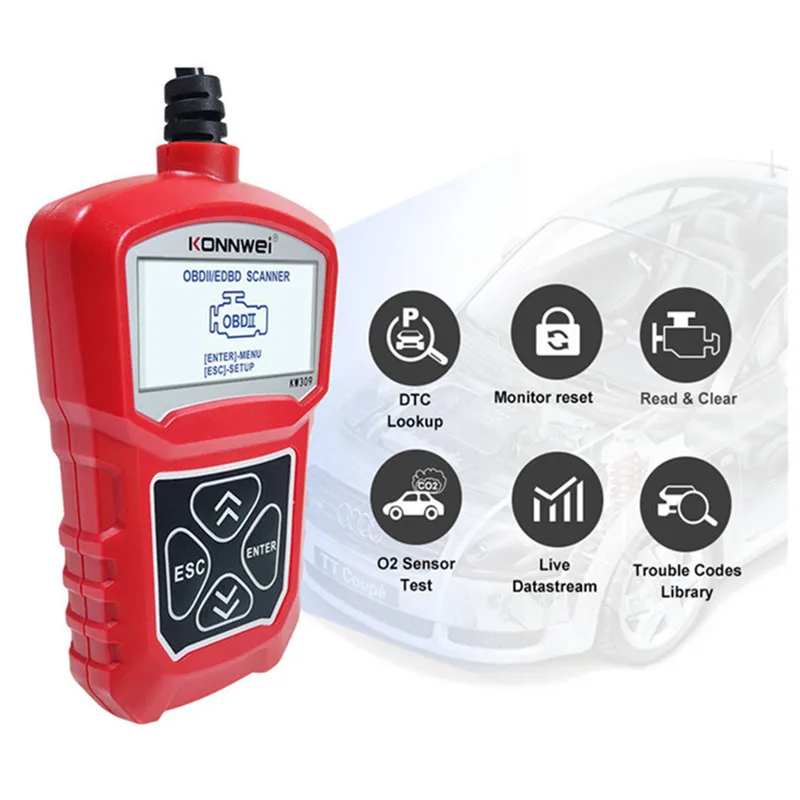 

OBD2 Scanner Car Code Reader Full Functions 10 Modes Automotive Engine KW310 Diagnostic Scan Tool For Cars Diagnostic Tools