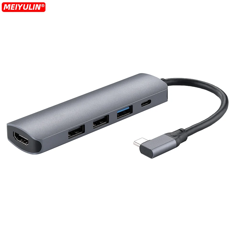 

USB C Hub Adapter For MacBook Pro 5 In 1 USB C To HDMI 4K Multiport Adapter Compatible For Laptops Type C Devices USB3.0 100W PD
