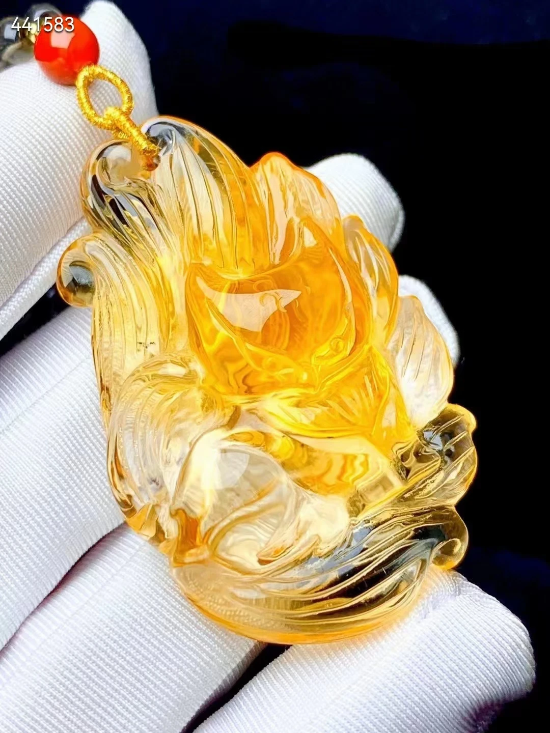 

Natural Yellow Citrine Quartz Crystal Fox Pendant 51.33.15mm Women wealthy Stone Jewelry Bead Necklace AAAAA