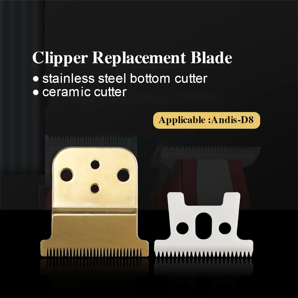 

Набор сменных лезвий для стрижки волос, профессиональный беспроводной триммер с керамическим лезвием, золотистые и Серебристые аксессуары