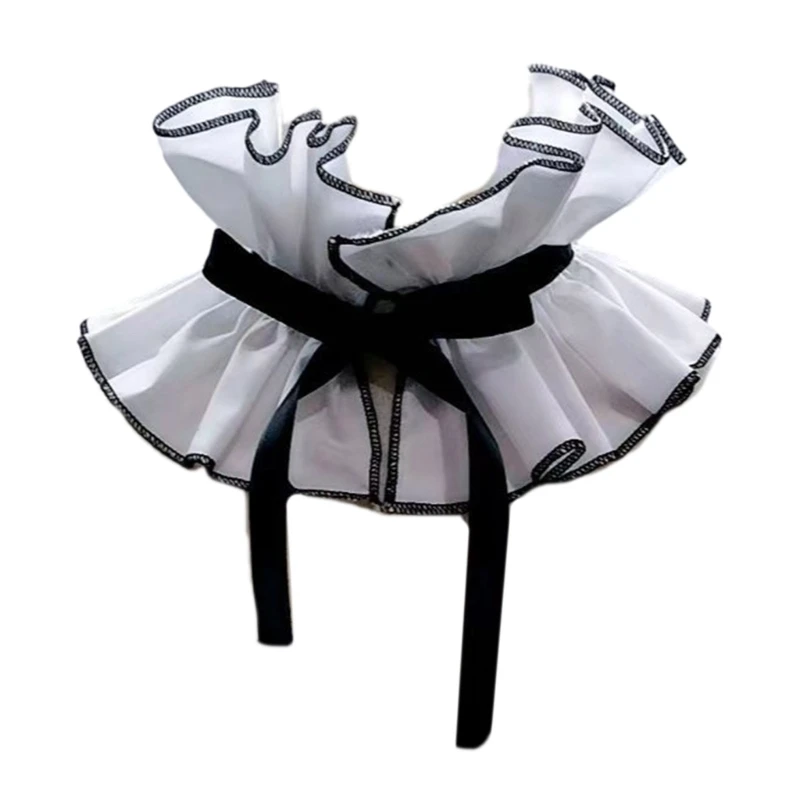 

Викторианский воротник с рюшами, элегантная милая блузка для девочек, воротник, колье с лацканами, декоративный лацкан для для