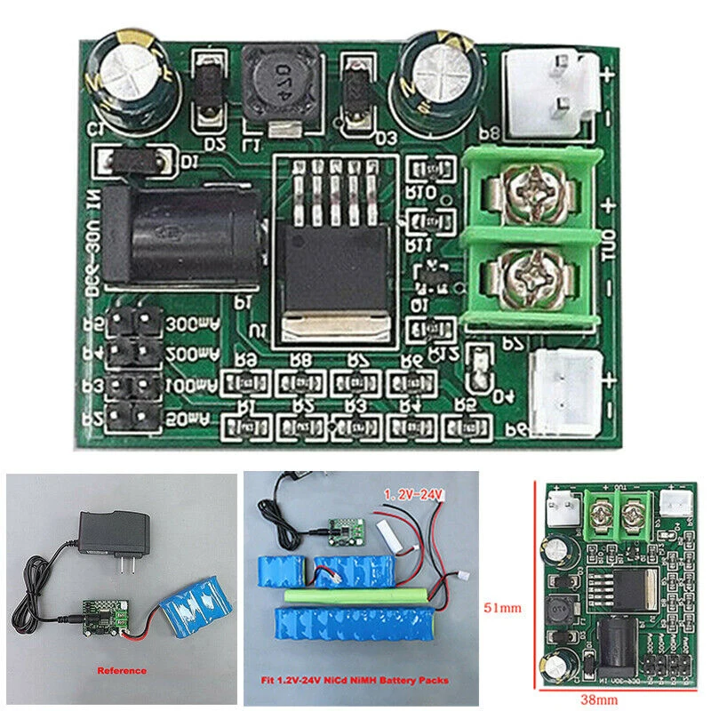 

1.2~24V 2.4 3.6 12V Ni-Cd Ni-MH NiCd Batteries Charger Module Charging Board