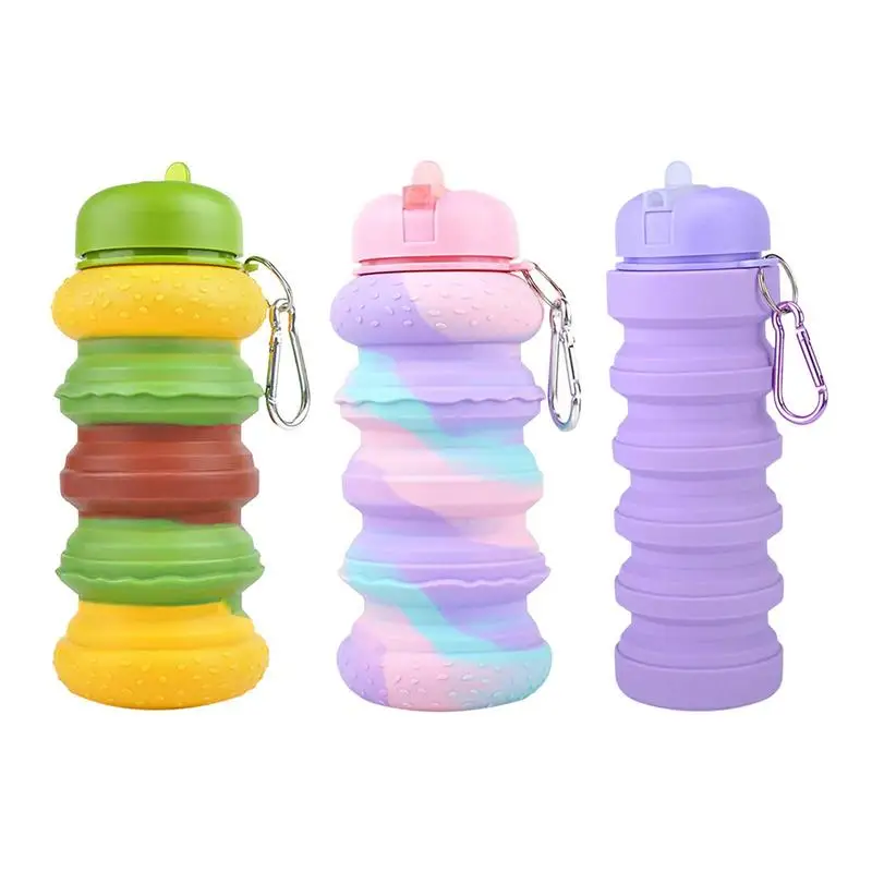 

Water Bottle Collapsible Silicone Camping Cups Leak Proof Lightweight Expandable Water Bottle For Gym Travel Hiking
