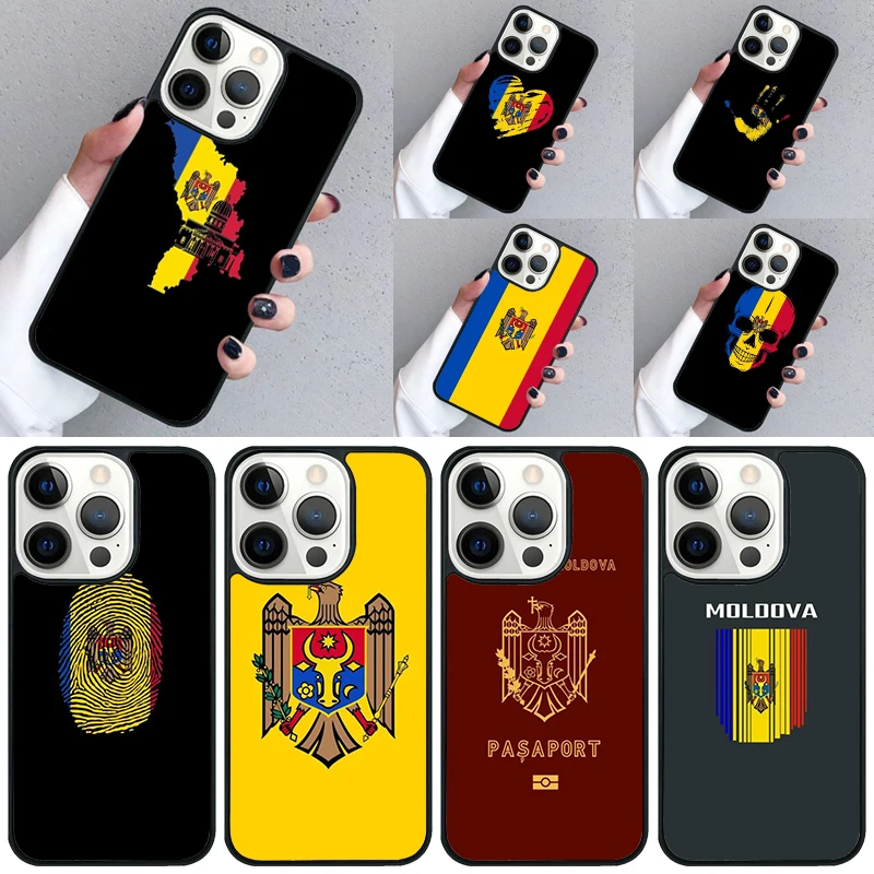 Чехол для телефона с флагом Молдовы iPhone 16 15 13 14 Pro Max 11 12 Mini Plus 2022 XR XS MAX чехол-чехол