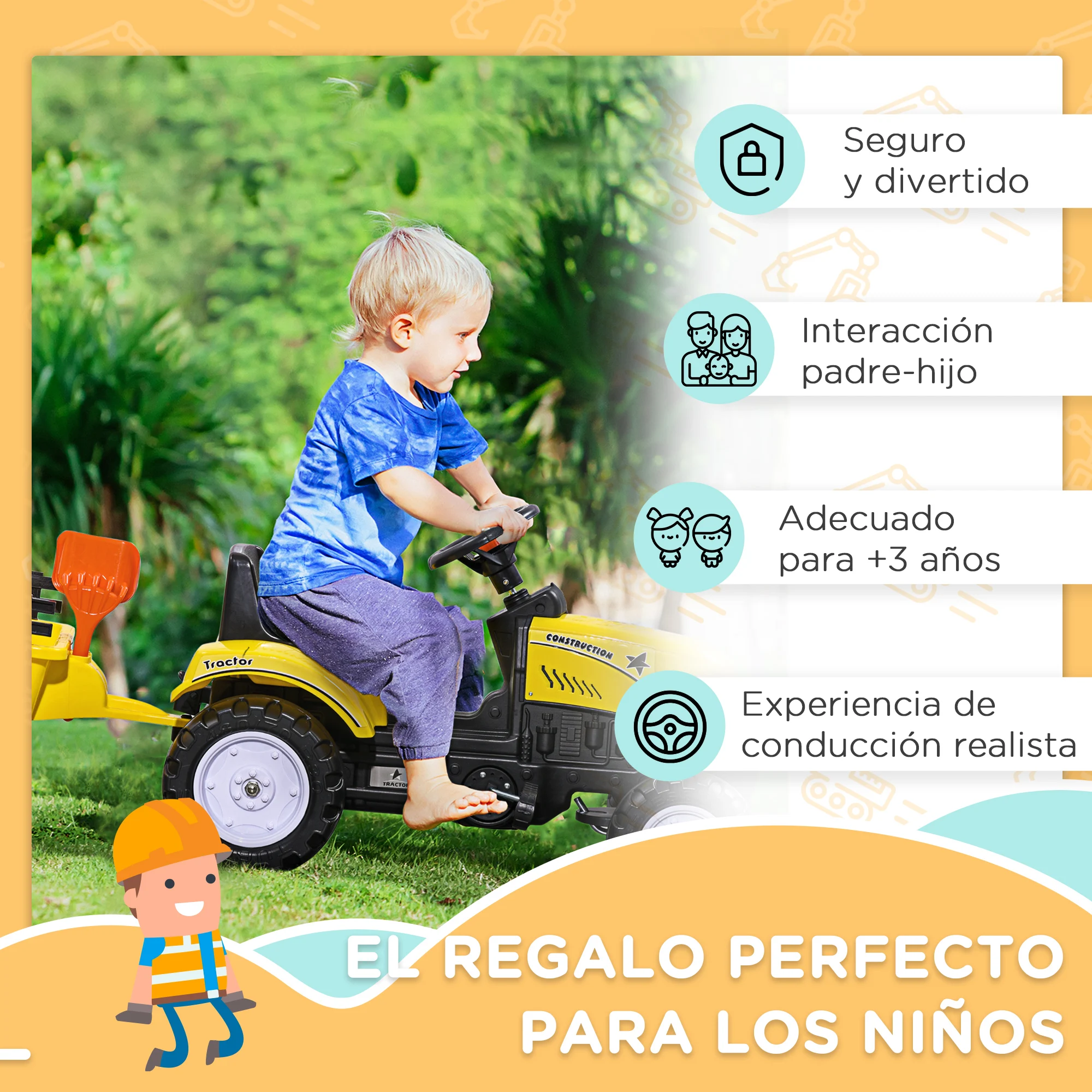 juguete tractor con remolque Niño